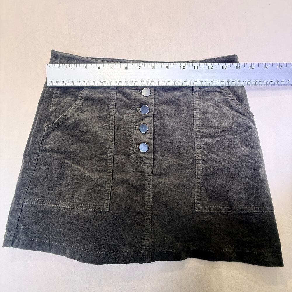 forever 21 women's mini skirt size M Dark green corduroy button front casual Y2K - Picture 7 of 12